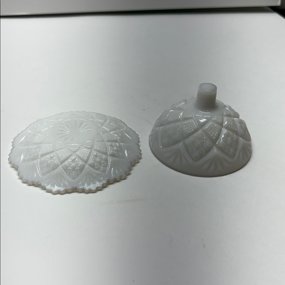 Thumbelina Westmoreland Miniature Milk Glass Butter Dish, Creamer & Sugar Set - Picture 5 of 11